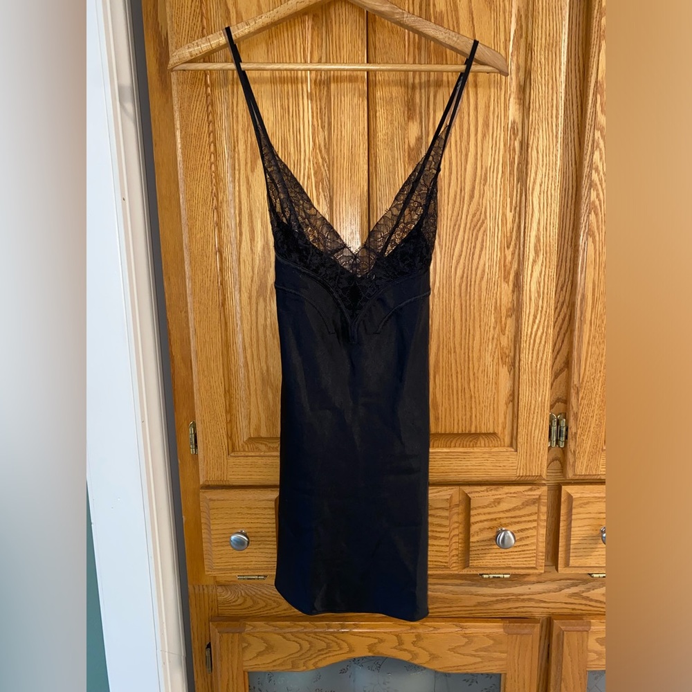 Victoria’s Secret black lace slip dress
